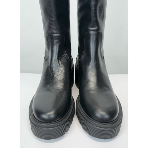 New Stuart Weitzman Soho Knee High Boot Black Leather Sz 7 - Picture 11 of 16